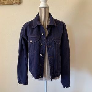 United Colors Of Benetton Navy Blue Denim Jacket - Vintage
